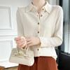 Herbst und Winter Kragen Strickjacke Damen Hemdkragen Pullover Strickjacke Neues Unterzieh-Strickpullover Lockeres Vielseitiges Oberteil Damen