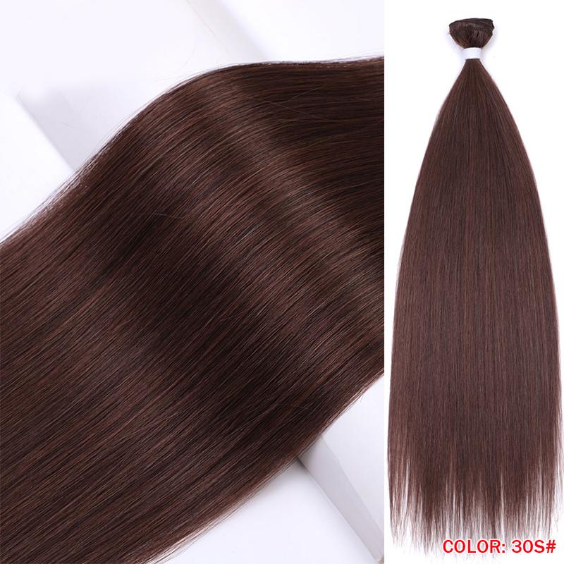 Heat Resistant Premium Organic Bio Protein Fiber Ombre Blonde Weave Bone Straight Hair Bundles Weft Synthetic Hair Extensions