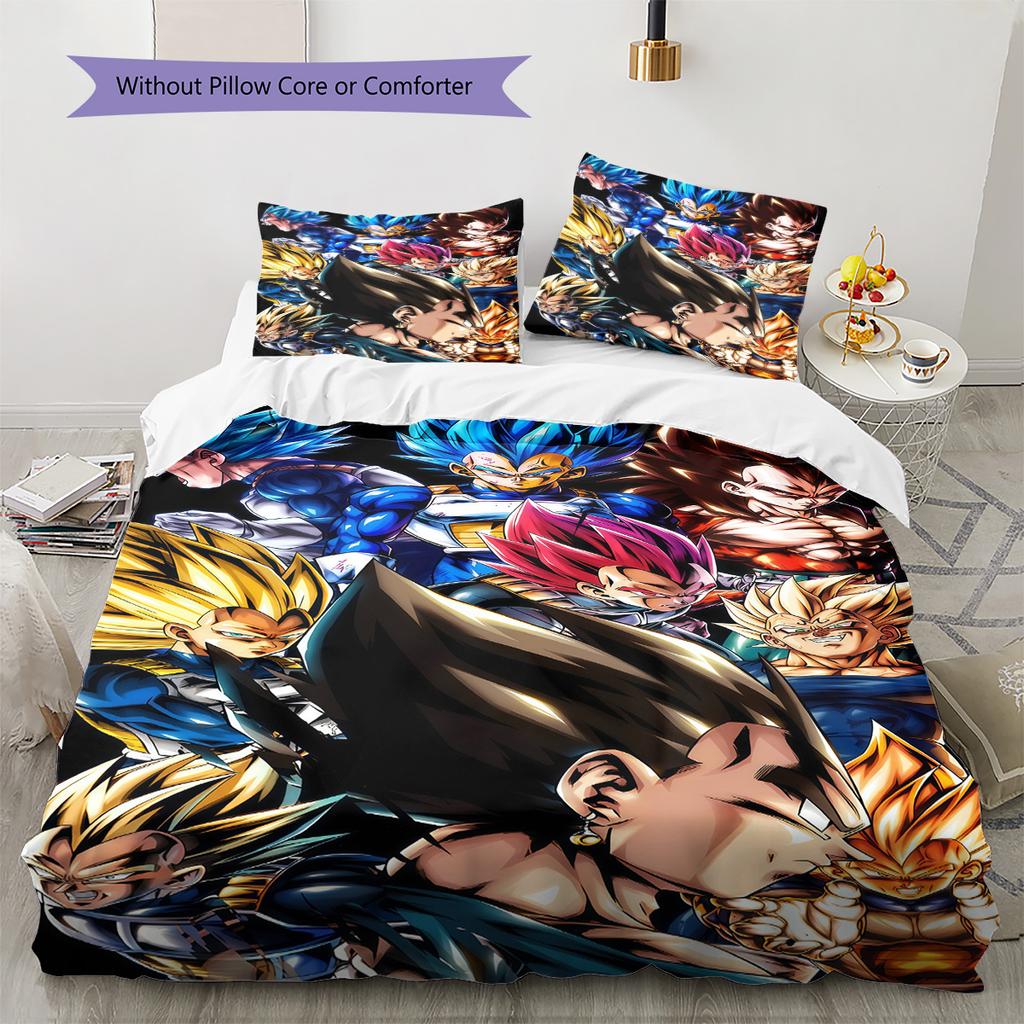 Dragon Ball Ninja Style Bedding Set Soft Duvet Cover Breathable for Bedroom
