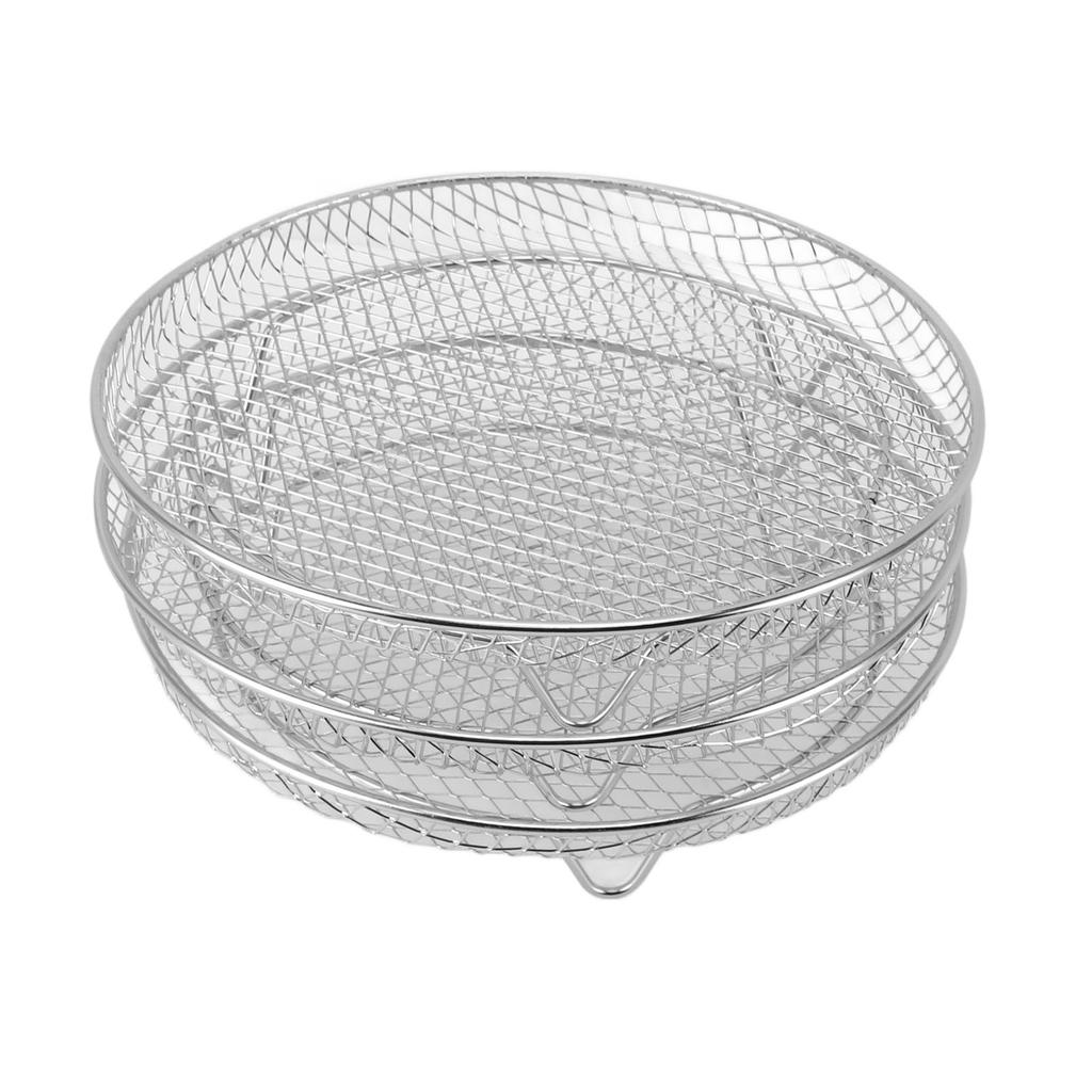 3PCS Fryer Rack Set 304 Stainless Steel Stackable Multi Layer Dehydrator Rack 8 Inch Fryer Accessories