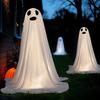 Halloween Ghost Decoration Outdoor DIY Large Lighted Cloth Ghosts with String Lights Spooky Standing White Ghost for Garden Patio Front Porch