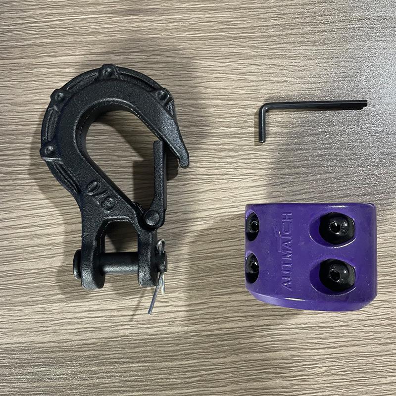 Forged Trailer Hitch Rubber Plug with Shaped Winch Hook & Hex Wrench