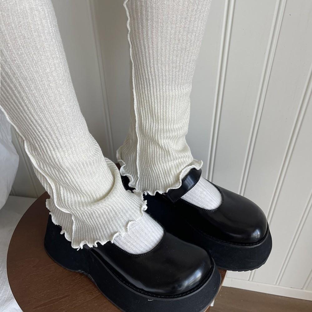 Knee High Balletcore Leg Warmers Strappy Boots Cover Y2K Loose Socks Foot Cover  Women