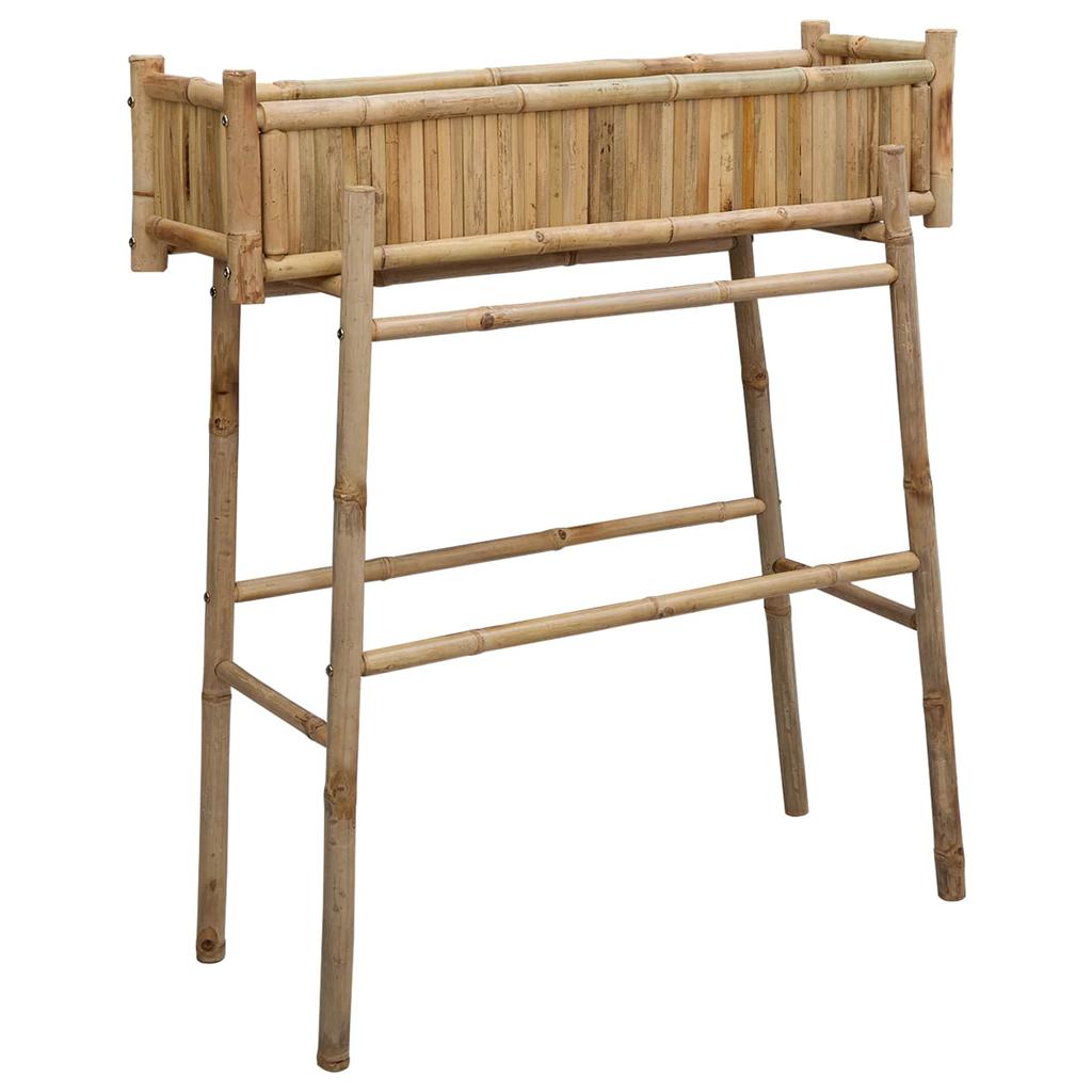 Garden Planter with Stand Natural 100 X 38 X 114 Cm Bamboo