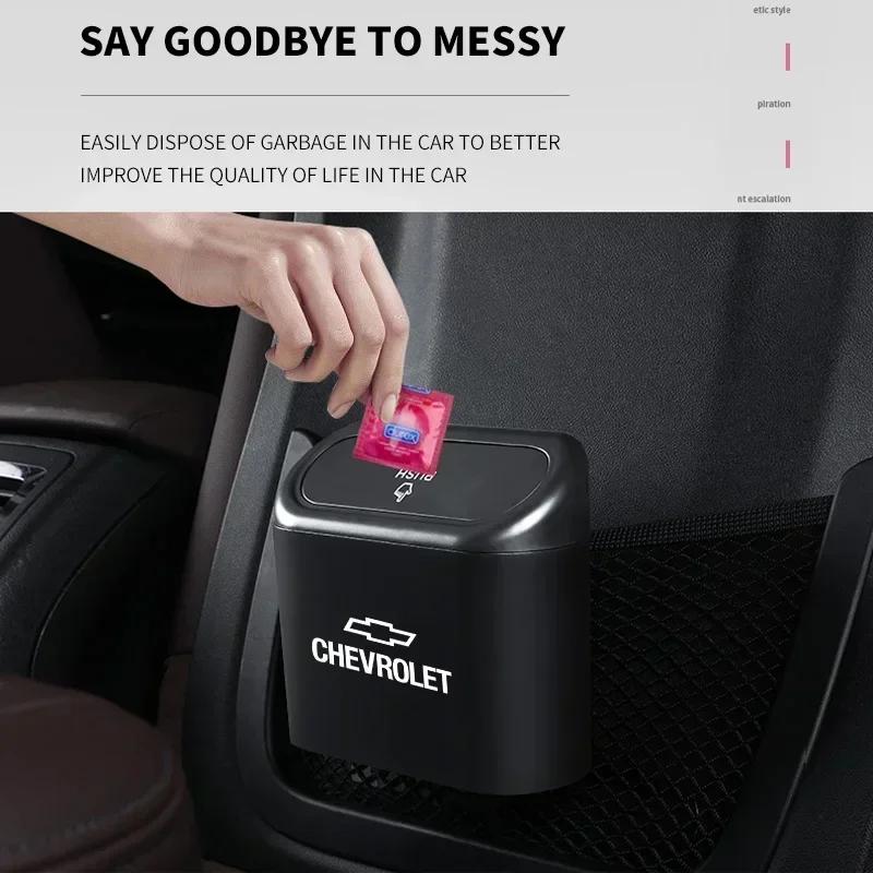 Car Portable Hanging Car Trash Can Wastebasket with Lid For Chevrolet Cruze TRAX Aveo Lova Sail Captiva Malibu Camaro Cobalt