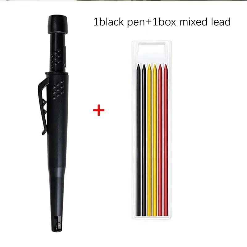 2-in-1 Solid Carpenter Pencils With Sharpener Carpenter 2.8mm Solid Mechanical Pencils Marking Tools Construction/carpenters