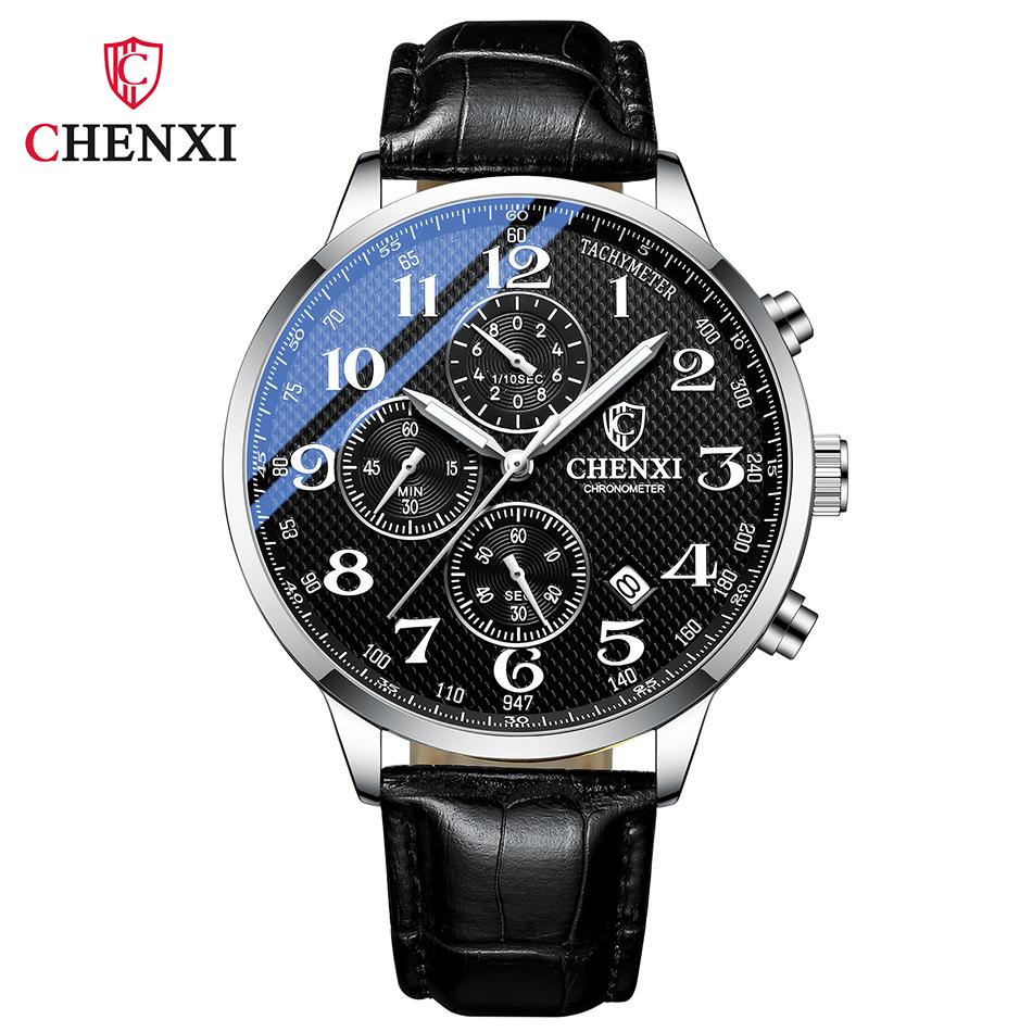 Watches For Men CHENXI Brand High Quality Waterproof Quartz Chronograph Watch Luminous Calendar Stainless Steel Wristwatch