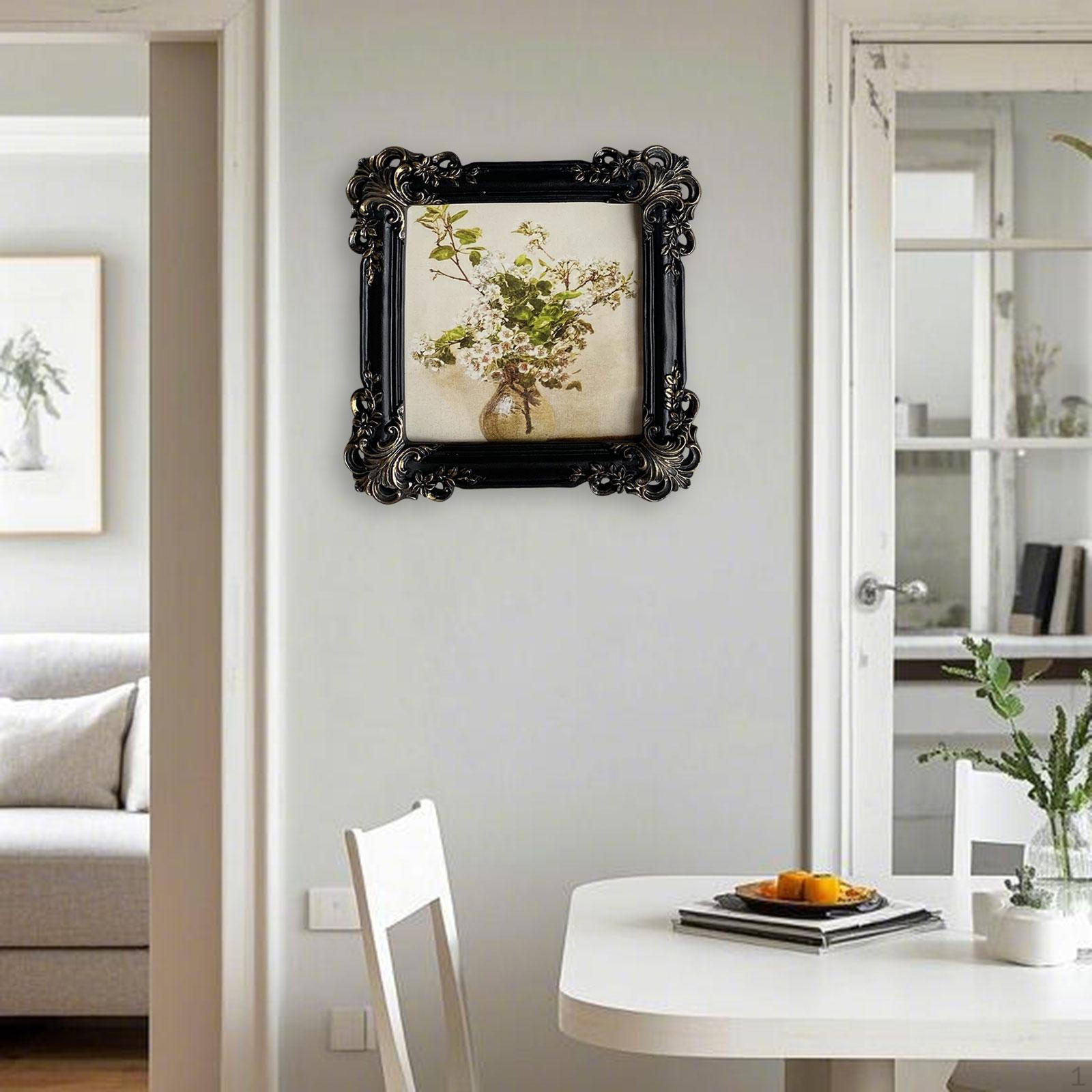 

Винтажная фоторамка Антикварный европейский держатель Ретро барокко Домашний декор для спальни Свадьба чёрный