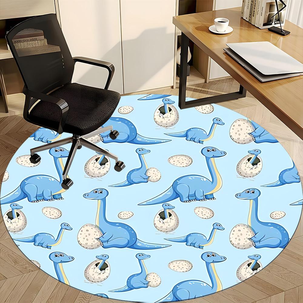 1pc Dinosaur Eggs Carpet for Office Non-Slip, Round Carpet, Soft & Comfortable, Carpet for Office, Lightweight Round Floor Mat