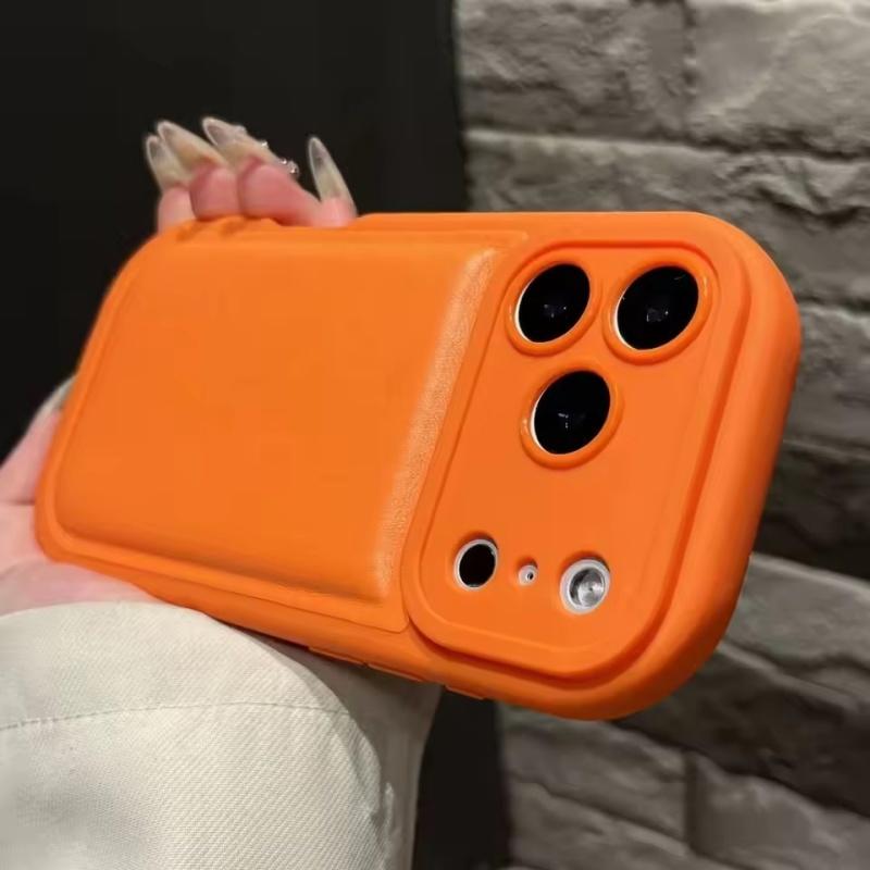 Fashion Oval Leather Air Cushion Phone Case For iPhone 17Air 17 16 15 14 13 12 11 Pro Max Plus Airbag Shockproof Silicone Cover