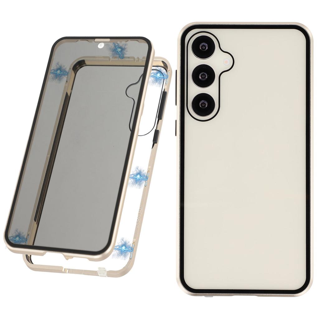 For Samsung Galaxy S25/S24 Case with Anti-Spy Screen Protector Tempered Glass Metal Phone Cover Magnetic Clasp