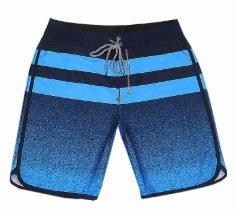 Men s Quick Dry Elastic Pants, Surf Beach Pants, Fitness Shorts with Horizontal Stripe Print S