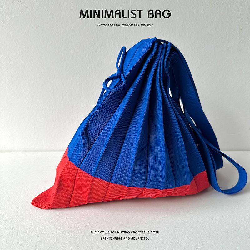 "Pletená taška přes rameno v korejském stylu s plisováním": Retro velkokapacitní akordeonová nákupní taška"