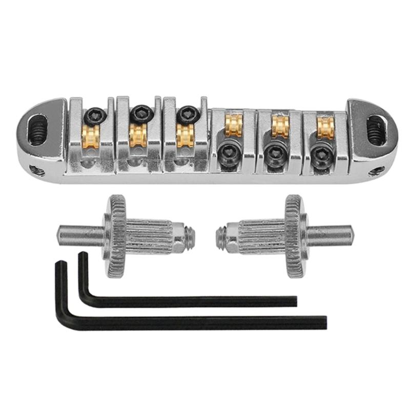 Roller Saddle Bridge and Allen Wrench Combo Replacements for LP 6-String Guitar