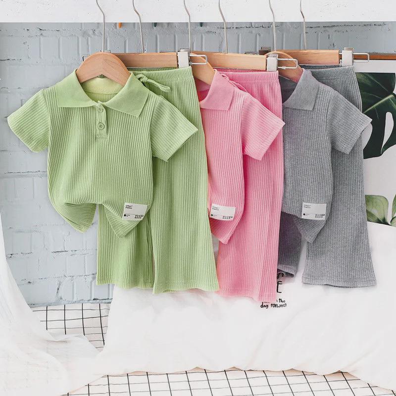 Girls' Summer Trendy Short-Sleeve Sports Suit - Stylish Two-Piece Set for Baby Girls