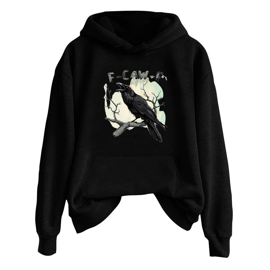 Women's Fashionable Casual Long Sleeve Hooded Printed Sweatshirt
