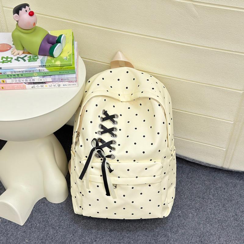 Schoolbag Junior high school students girls high value schoolbag fashion trend polka dot large capacity backpack casual versatile backpack