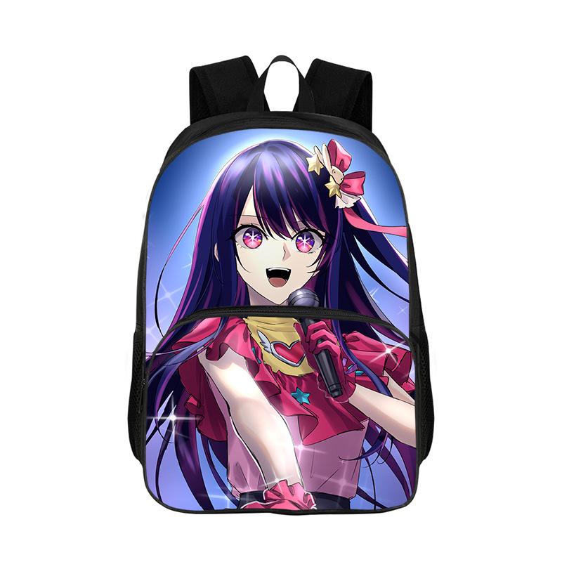 Oshi No Ko Ademende Rugzak Anime Kawaii Boekentas Tas Cartoon Dubbellaagse Rugzak Mochila Verjaardagscadeau