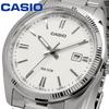 Analog Quartz Watch Metal Band Silver White Dial Overseas Men's MTP-1302D-7A1V