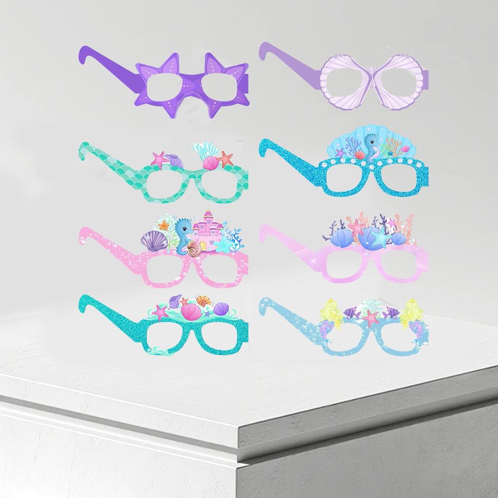 Birthday Party Paper Glasses Summer Underwater World Funny Photo Props