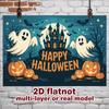 Party Backdrop Halloween Castle Flat Spooky Ghost Pumpkins Multi Layered Celebrations Photo Background Decor Front Door Decor