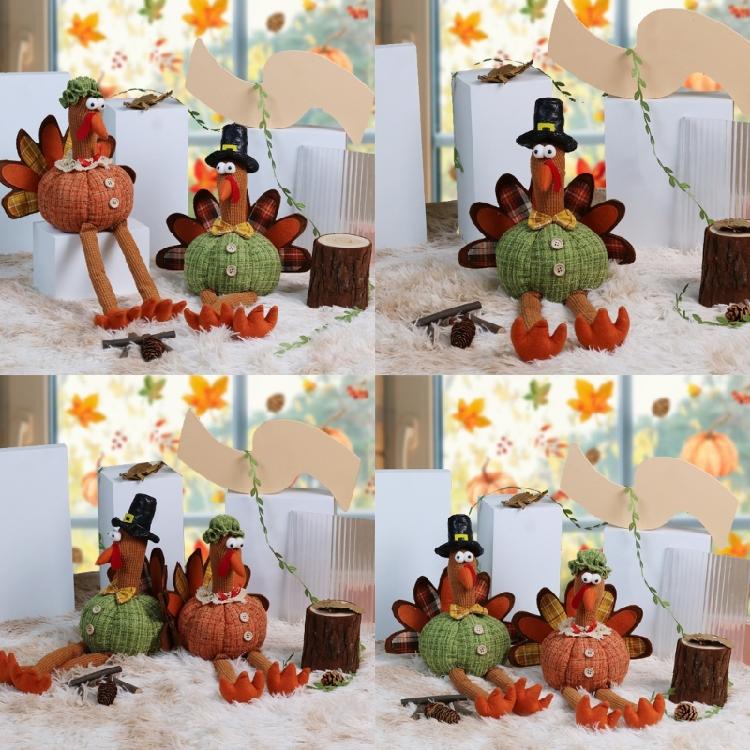 Seasonal Ornament Turkey Decorative Figurine Thanksgiving Holiday Decors Party Supply Harvest Festival Kitchen Layouts