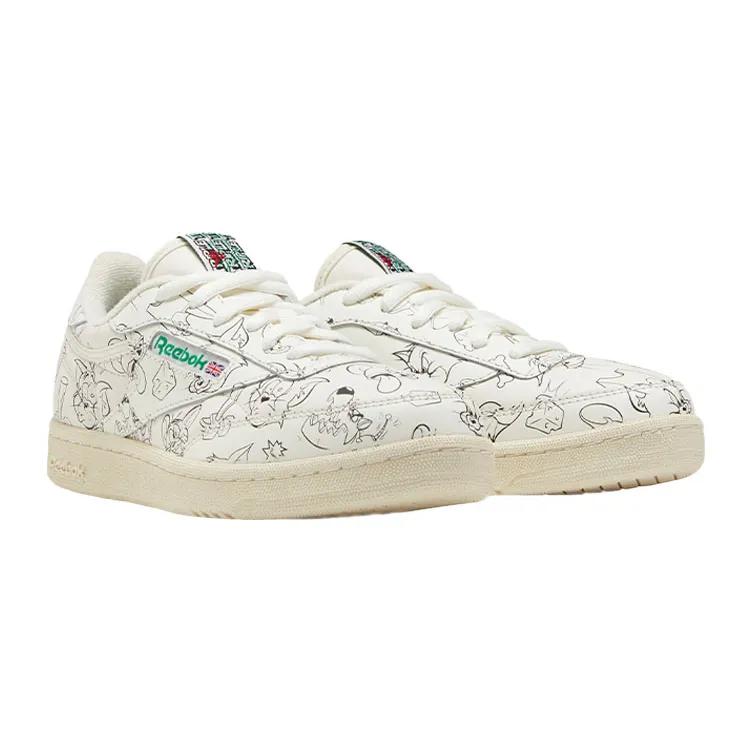 Reebok Club C 85 Grade School 'Tom &Jerry' (Unisex) Chalk / Paperwhite / Glen Green Kids' Running Shoes FX4012