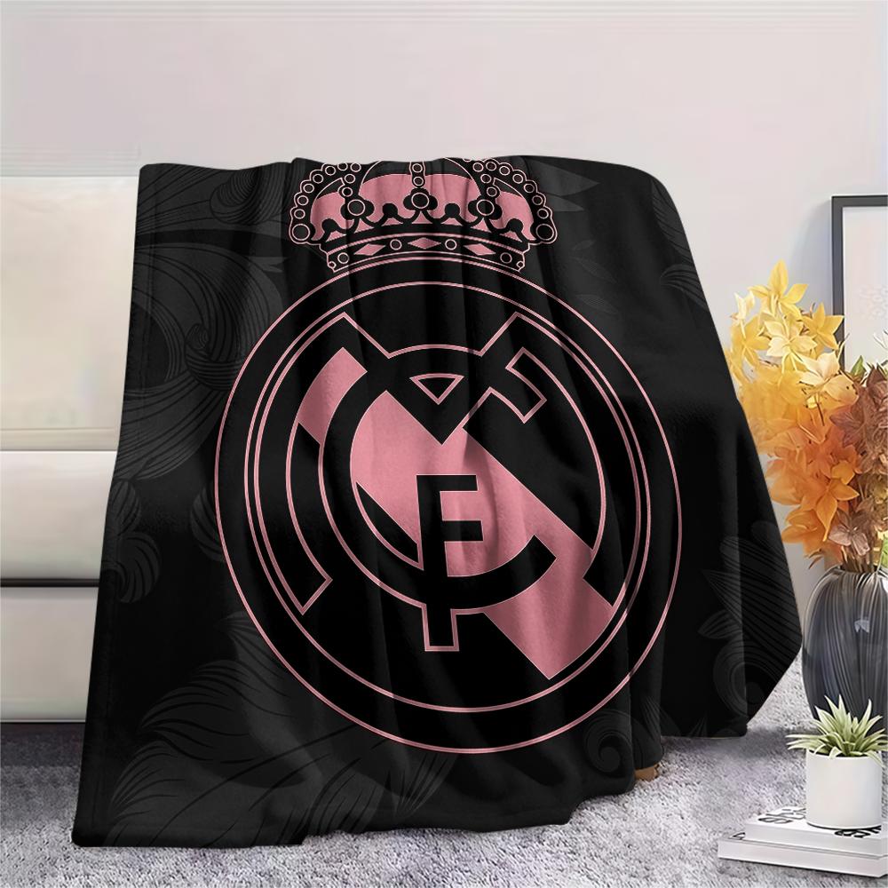 Real Madrid Team,pattern Flannel Blanket, High quality Comfortable for All Seasons, Home Decor, Warmth and Comfort, Perfect for Gifts.