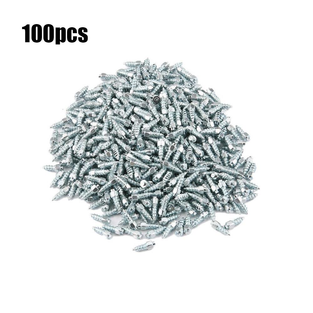 100pcs Anti-Slip Car Tire Studs Screws Nails Wheel Tyre Snow Spikes Set Anti-Slip Anti-Ice for Truck Motorcycle 12mm Wholesale