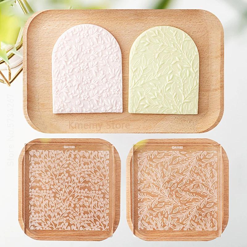 Leaf Flower Vine Green Plants Texture Fondant Cookie Cutter Stamp Biscuit Embosser Mold Lace Arched Dessert Cake Decorating Tool