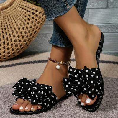 Fashion Large Size Shoes for Women Open Toe Women's Slippers Fashion Daily Slippers Women Polka Dot Flat with Hot Sale Ladies Shoes