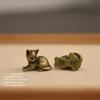 Cute Small Brass Cat Figurines 8 Distinct Styles Miniatures Desktop Ornaments for Bookshelf Decor Unique Christmas Gift Choice