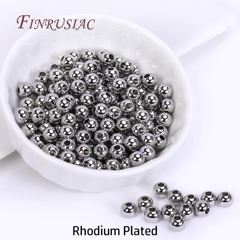 18K Gold Plated Beads 100Pcs - Premium Jewelry Making Supplies for Necklace Bracelet DIY, High-Shine Gold Spacer Beads Wholesale