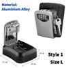 Wall Mount Key Safe Box Weatherproof Key Storage Secret Box Organizer 4 Digit Combination Password Security Code Lock Nokey Home