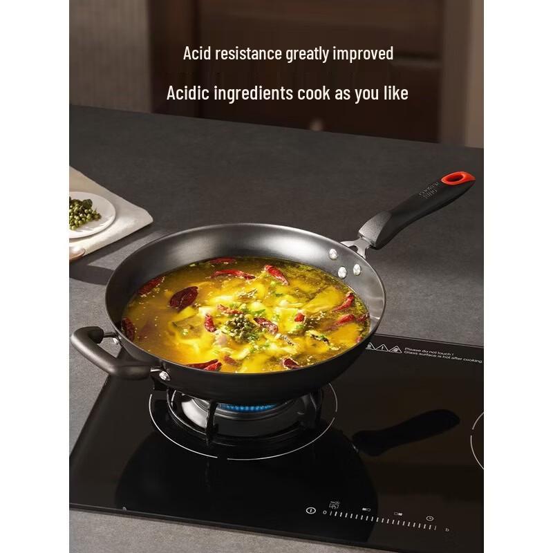 COOKER KING 32cm No-Coating Cast Iron Wok