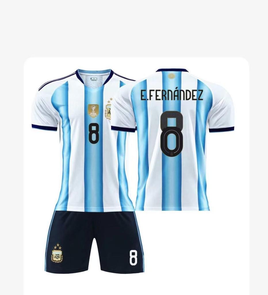Argentina Home No. 10 Messi & No. 21 Dybala Kids Soccer Jersey Set - World Cup 2526