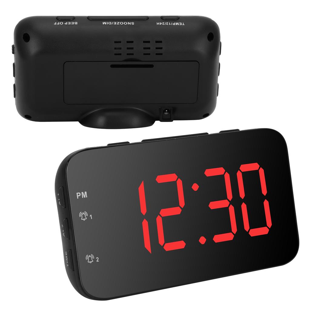 LED Digital Alarm Clock Portable Desk Clock with Snooze for Bedroom Home Travel