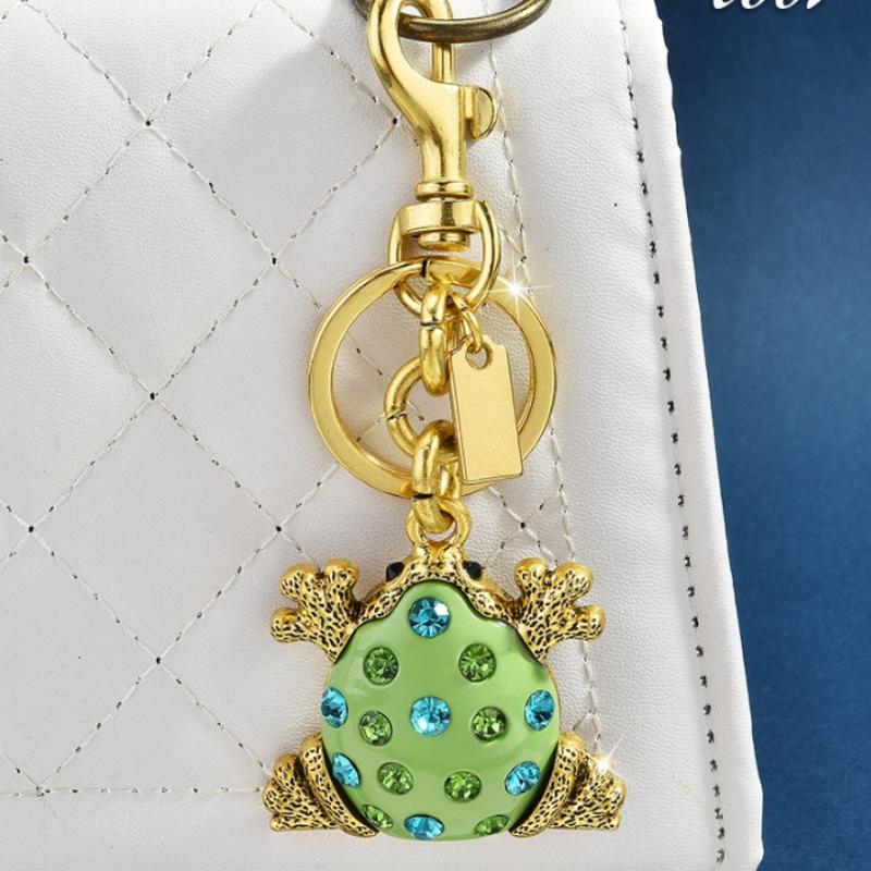 Fashion Frog Keychain Ceative Diamond Keyring Bag Pendant Keyring Backpack Decoration Accessories Gifts Women Men Car Key Chains