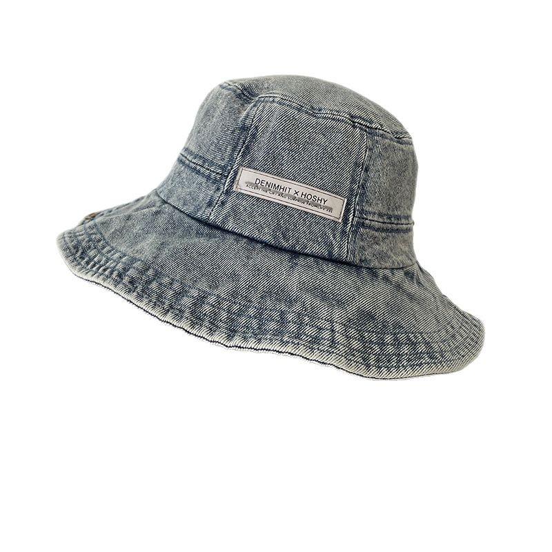 Denim Bucket Hat Women's Outdoor Camping Mountain Hat Versatile Fashion Casual Retro Washed Sun Hat Men