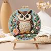 1 Set Owl Embroidery Kit with Hoop Threads Needles Beginners Pre-Stamped Bird Cross Stitch
