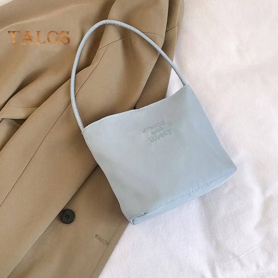 Women's Shoulder Bag Nylon Solid Color Tote Bag Portable Ladies Casual Handbag Commuting Sac for Work Street Daily Outings