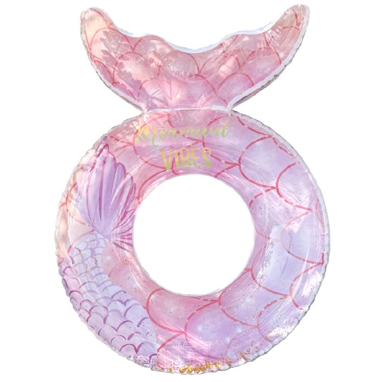 Children's Mermaids Inflatable Swimming Rings Floating Lifebuoys Water Toy for Beach and Water Fun