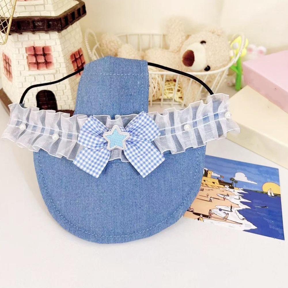 With Ear Holes Pet Sun Hat Sweet Dog Baseball Cap Pet Supplies Puppy Denim Cap  Hiking Sports