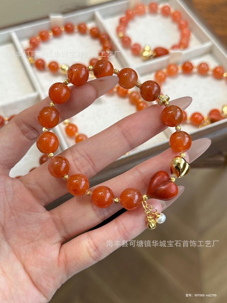Natural Crystal Love White Crystal Bracelet Light Luxury High-End Crystal Bracelet Nanhong Jewelry