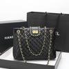 Borsa da Donna in Vera Pelle Popolare per Dirette Streaming Borsa a Secchiello a Rete Diamantata Nuova Autunno Inverno Donna Borsa a Tracolla con Catena di Grande CapacitÃ