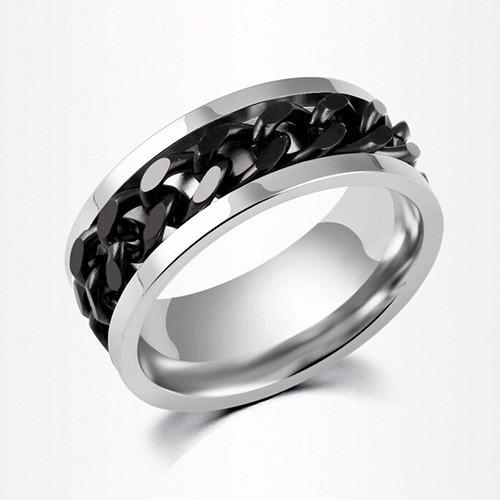 Rotatable Engraved Chain Bottle Opener Titanium Steel Ring Men's Stainless Steel Wine Opener Ring