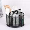 360 Degree Rotating Desk Organiser Metal Pen Stand Storage Case with Anti Skid Base for Cosmetic Supplies Writing Tool