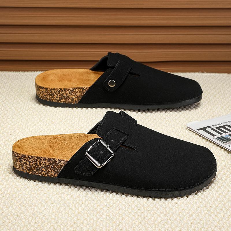 Shoes Fashion Men's Suede Mules Slippers New Women Clogs Cork Insole Sandals With Arch Support Outdoor Beach Slides Home Shoes
