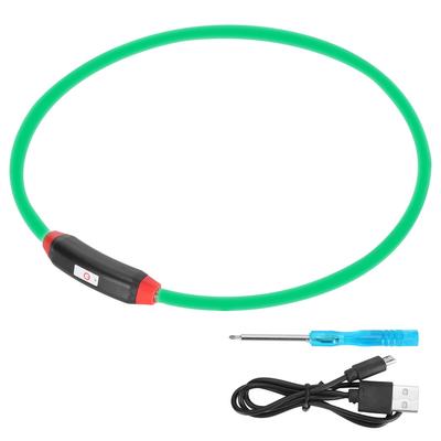 USB Dobíjecí Nastavitelný DIY Stříhací LED Obojek Odolný proti psímu kousnutí Potřeby pro domácí mazlíčky Zelené světlo