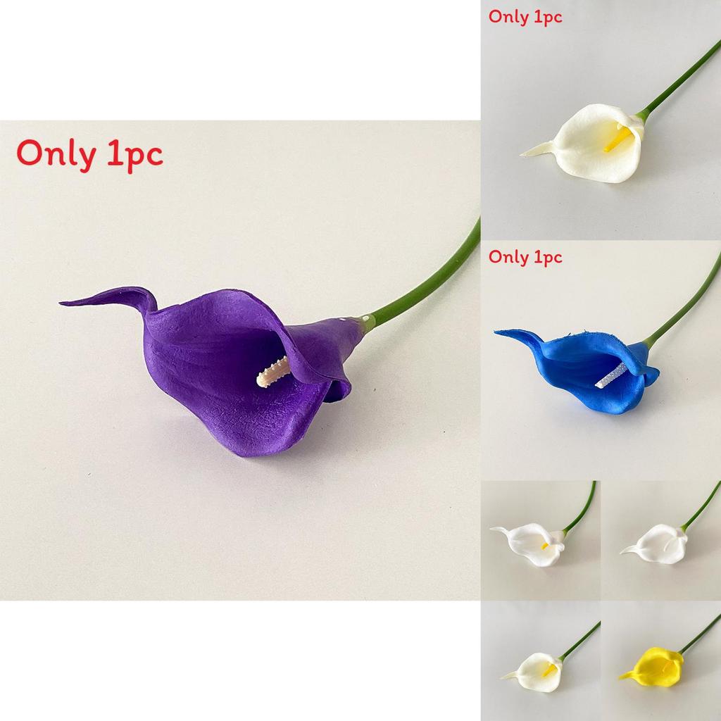 Mini Calla Lily Pu Artificial Flowers For Wedding Decor Home Styling Photography Props